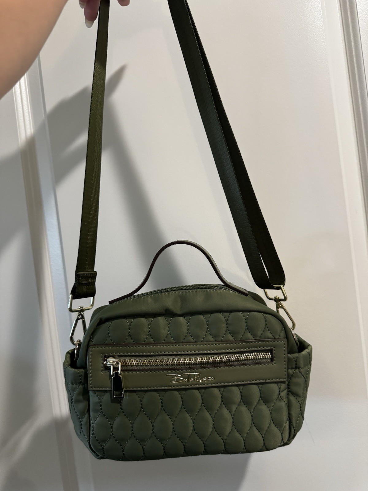 Bella Russo Quilted 8.7” Crossbody Bag Sage Green