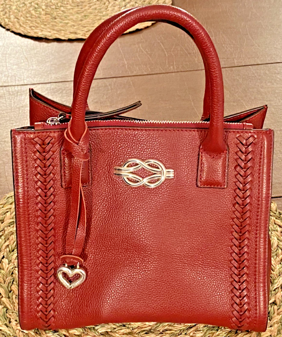 Brighton Interlok Flemming Chili Pepper Red Leather Tote Bag MSRP $465 Pre-owned