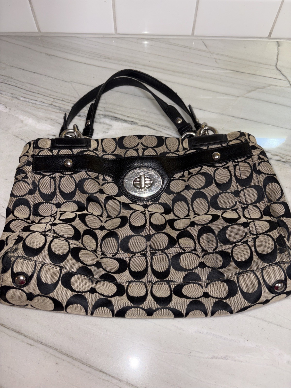 COACH PENEPLOPE F16540 SIGNATURE BAG PURSE