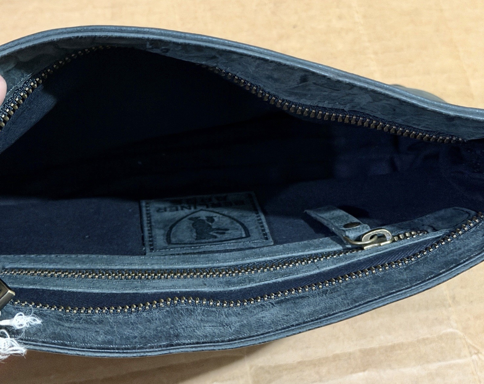 BERLINER BAGS Marbella Vintage Leather Crossbody Handbag, Dark Grey *NEW*