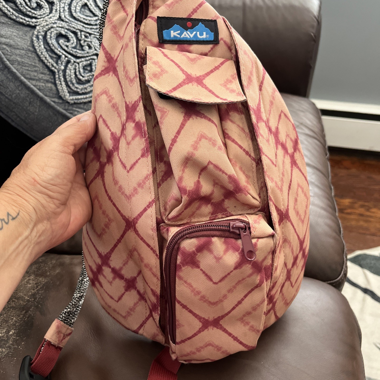 KAVU Rope Sling Bag Meadow Dye Crossbody Backpack Hiking