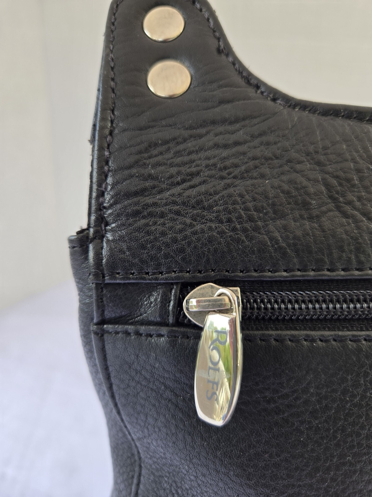 Rolfs Black Genuine Pebbled Purse Handbag Single Shoulder Strap pre-owned