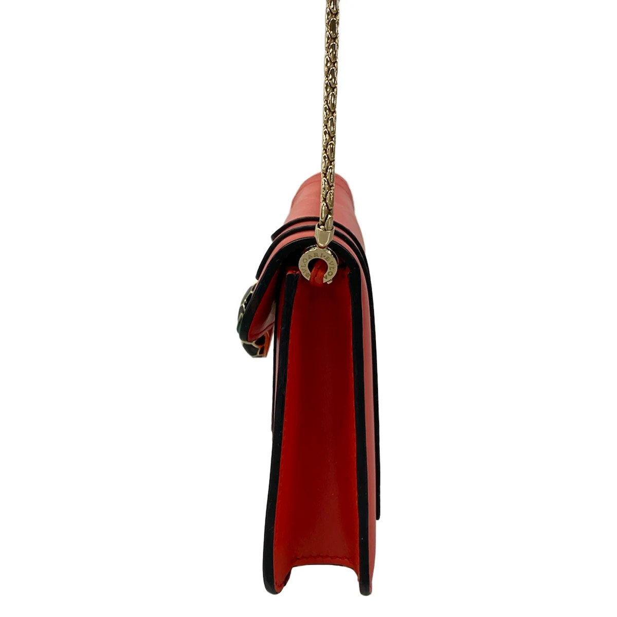 BVLGARI Serpenti Forever Red Leather Shoulder Bag