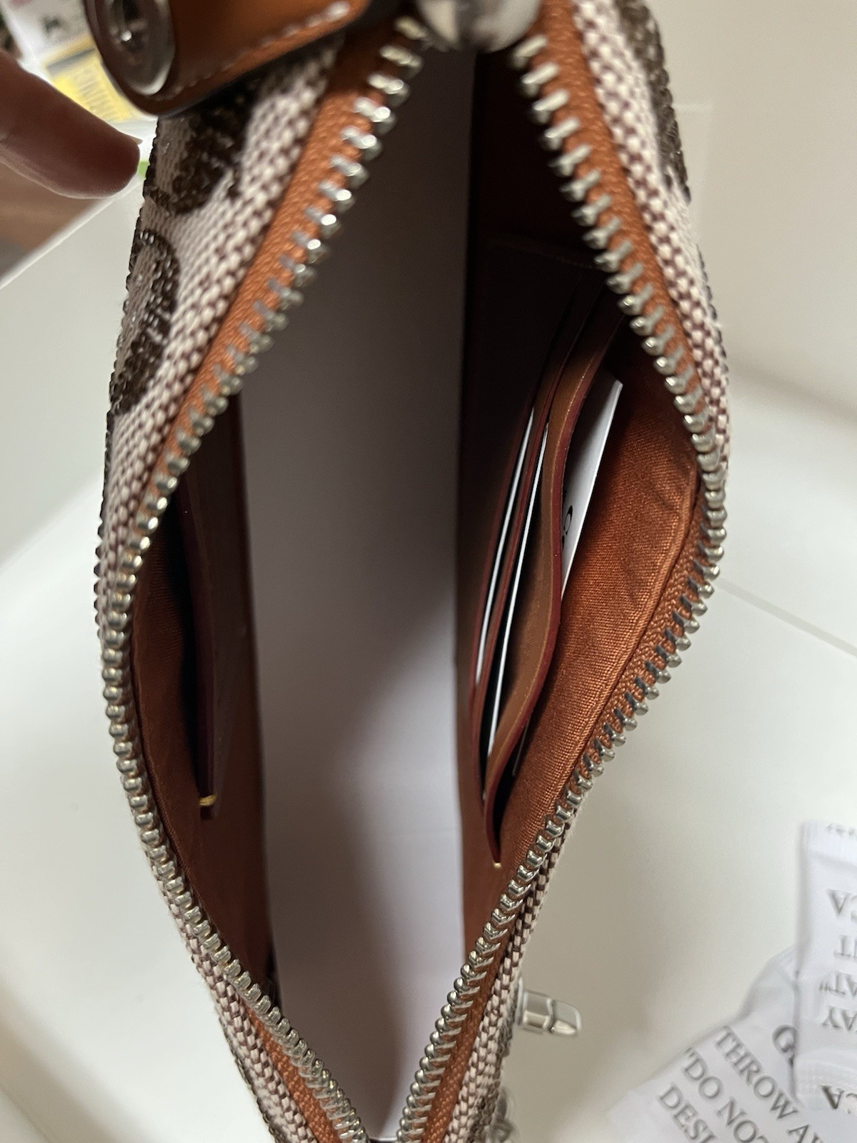 NWT Coach Swinger 20 Crystal Bag Burnished Amber Signature Jacquard CW568
