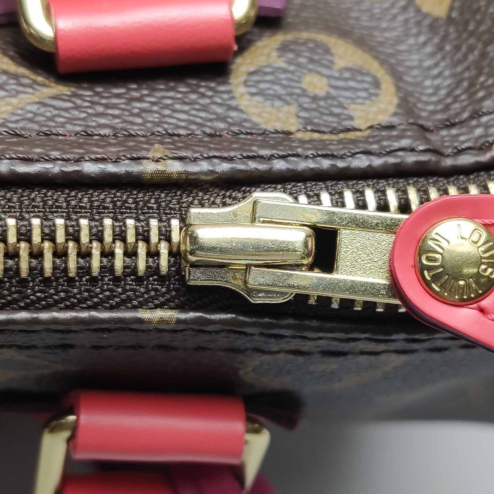 Louis Vuitton Speedy Normal Brown Red Calfskin Hand Carry Bag US Ship