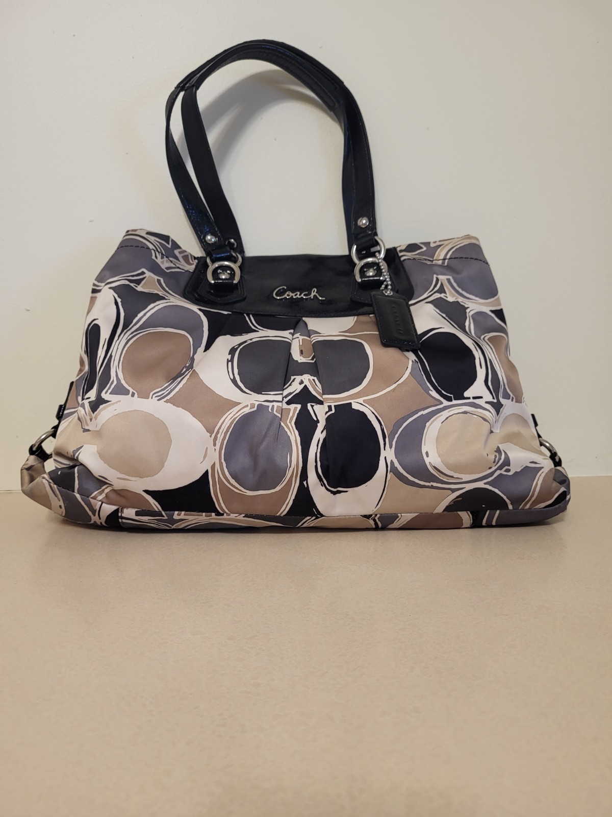 Coach Ashley Signature Sateen Large Satchel Handbag F17644