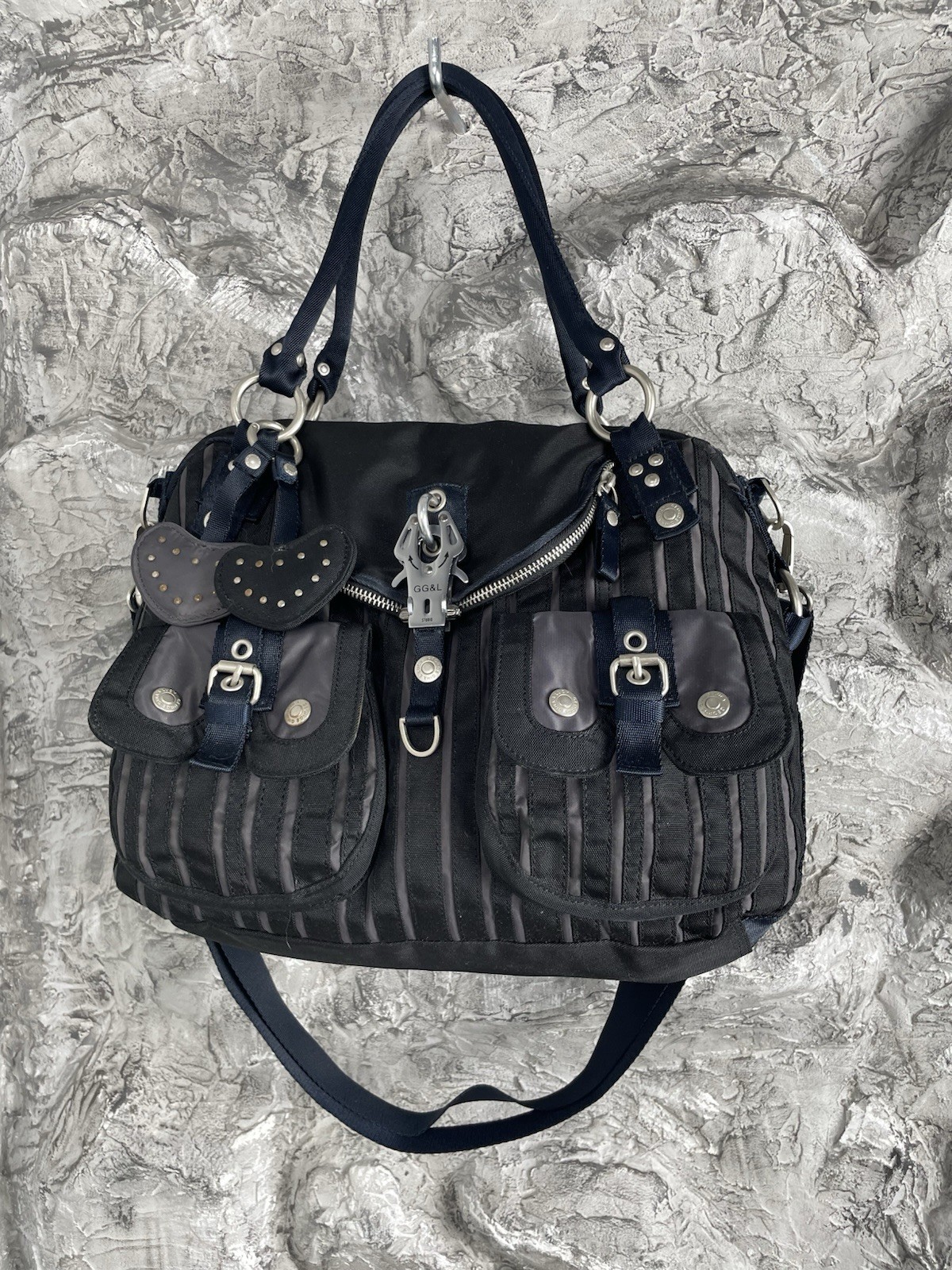 George Gina Lucy HBG Rare Y2K Vintage Bag Hearts Keychain Cyber Grunge Archive