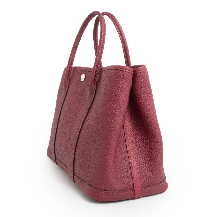 Hermes Bag Garden Party TPM 30 Handbag Vache Country Leather Rouge Grenat 99