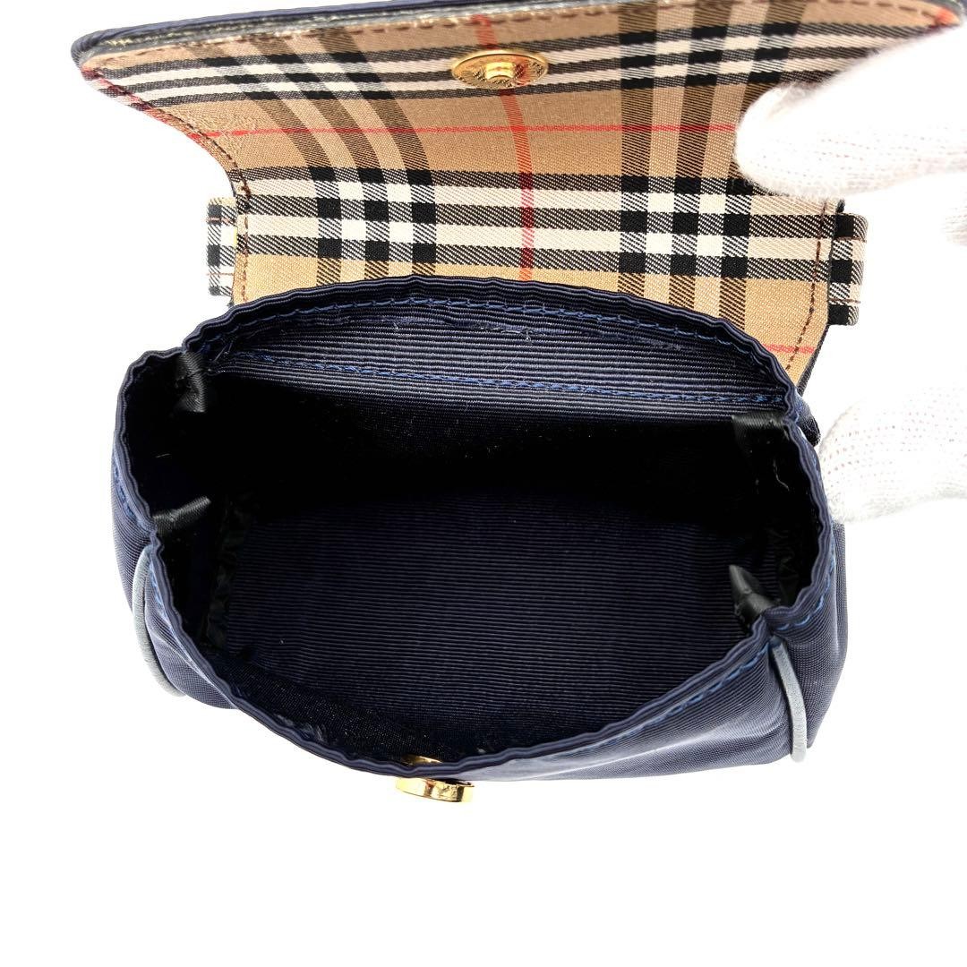 BURBERRY Handbag Nova check Navy Vintage Authentic From Japan