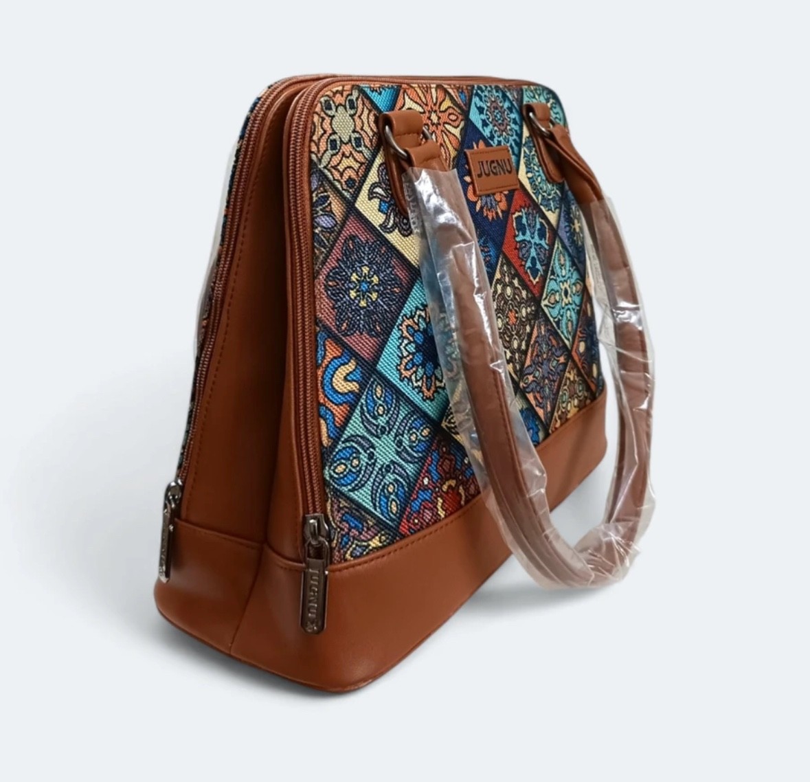 Stylish Jute & PU Leather Handbag for Women – Elegant, Spacious & Durable
