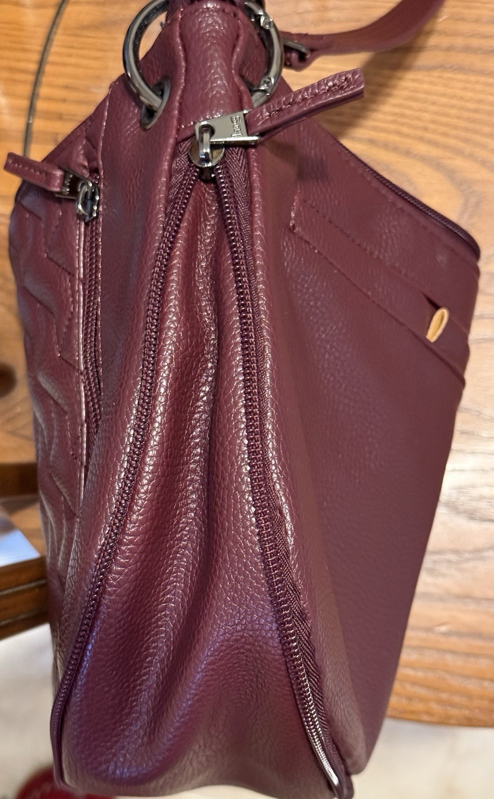 LUG Red Wine Swivel Shoulder Bag Purse Travel Bag Convertible