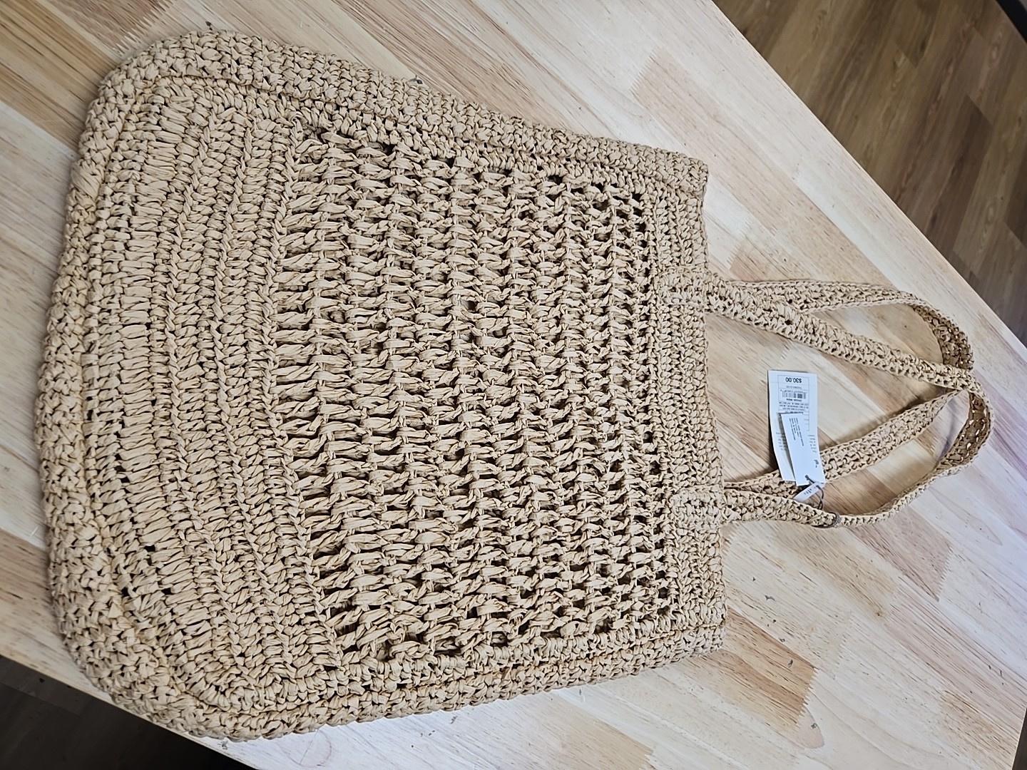 Raffia Tote Handbag – A New Day Natural