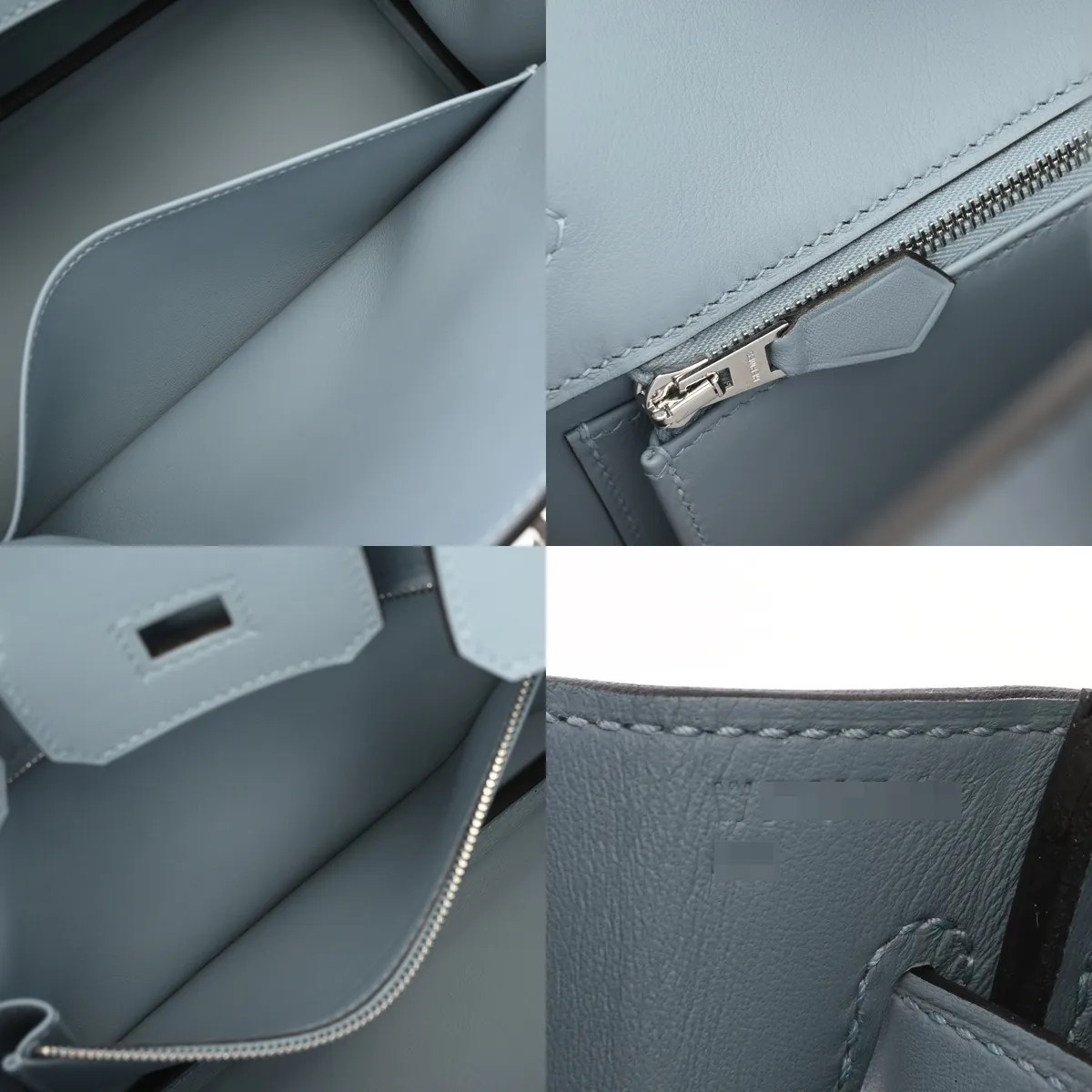 Hermes Birkin 25 Handbag Swift Leather Blue #WB5371