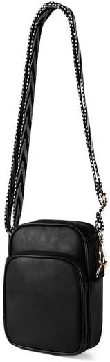 Small Crossbody Cell Phone Bag with Double Zipper Compartment and Adjustable