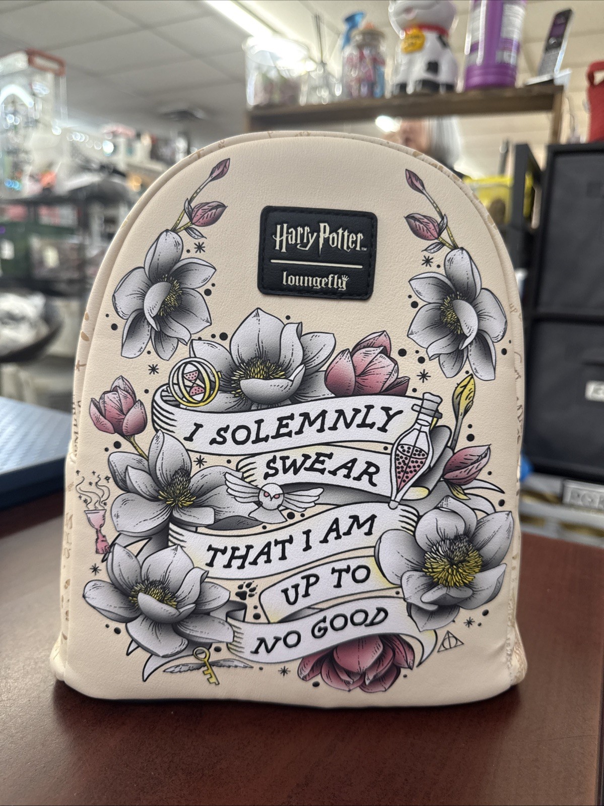Loungefly Harry Potter Marauder’s Map Floral Mini Backpack New