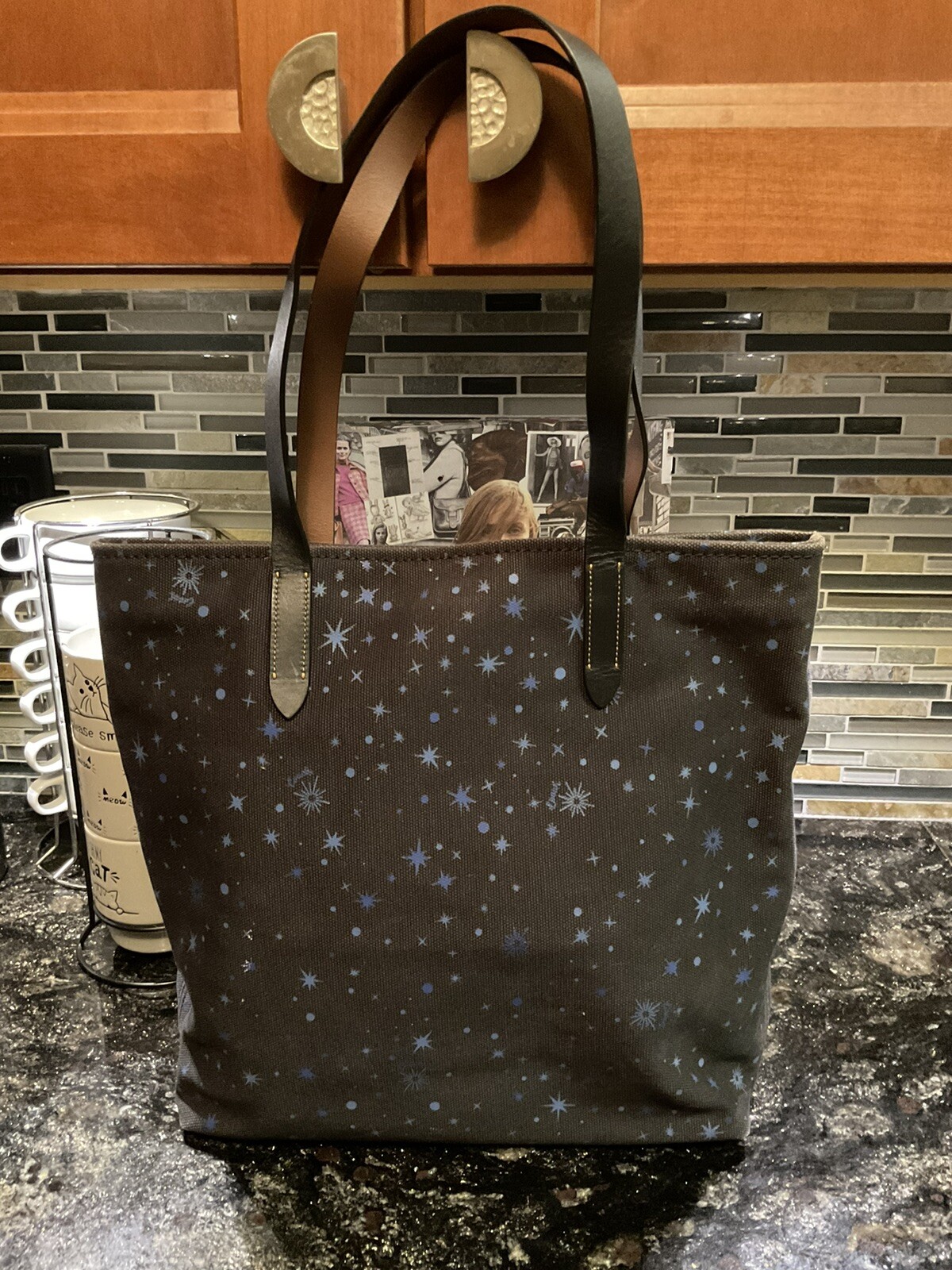 Coach X Star Wars Galaxy Starry Scroll Canvas Tote Bag 88038