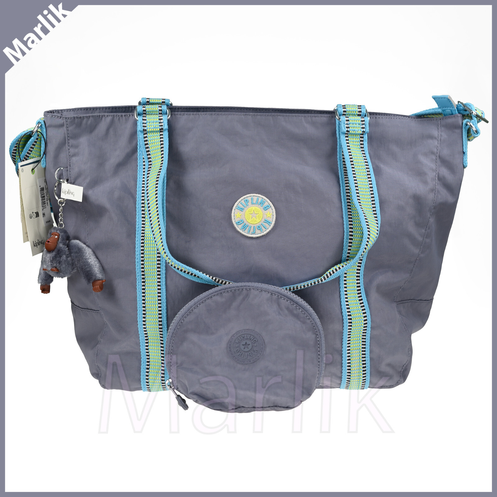 Kipling Adara Duo Women’s Crossbody Tote Bag + Pouch, KI9221, Hazy Grey, NEW