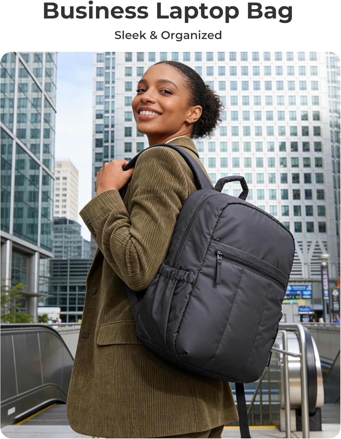 Backpack for Women, Travel Backpack with Large Side Pocket, 15.6 Inch Work Colle