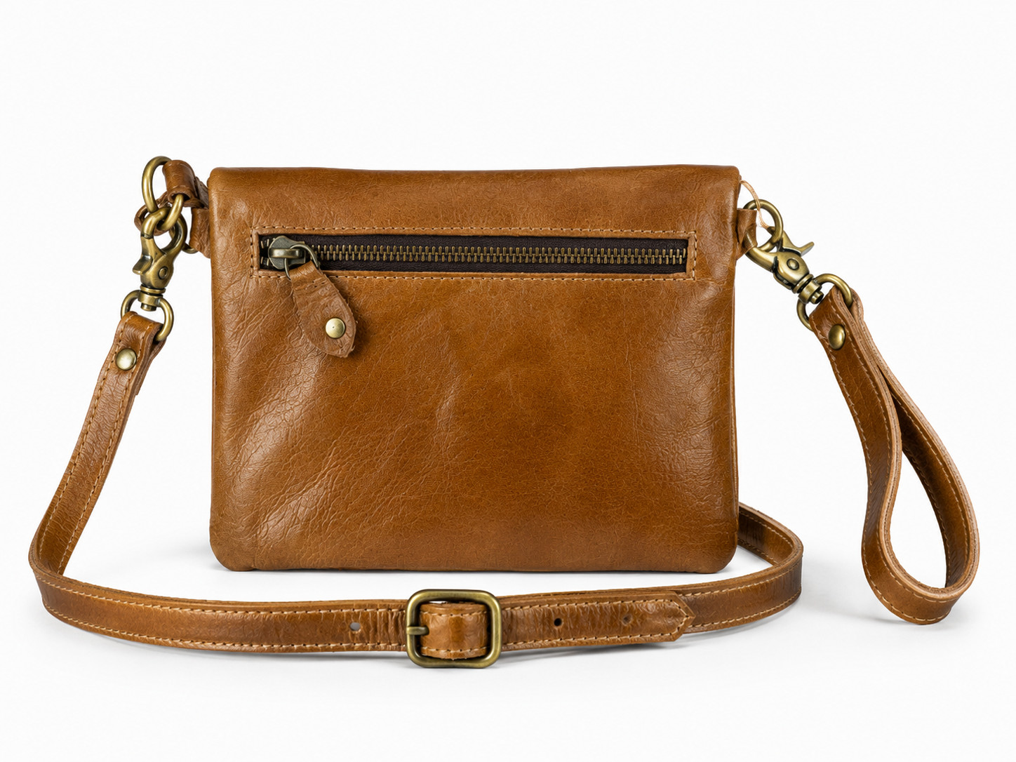 Vintage Style Baseball Team Patch Crossbody Bag Wristlet Wallet Purse Brown