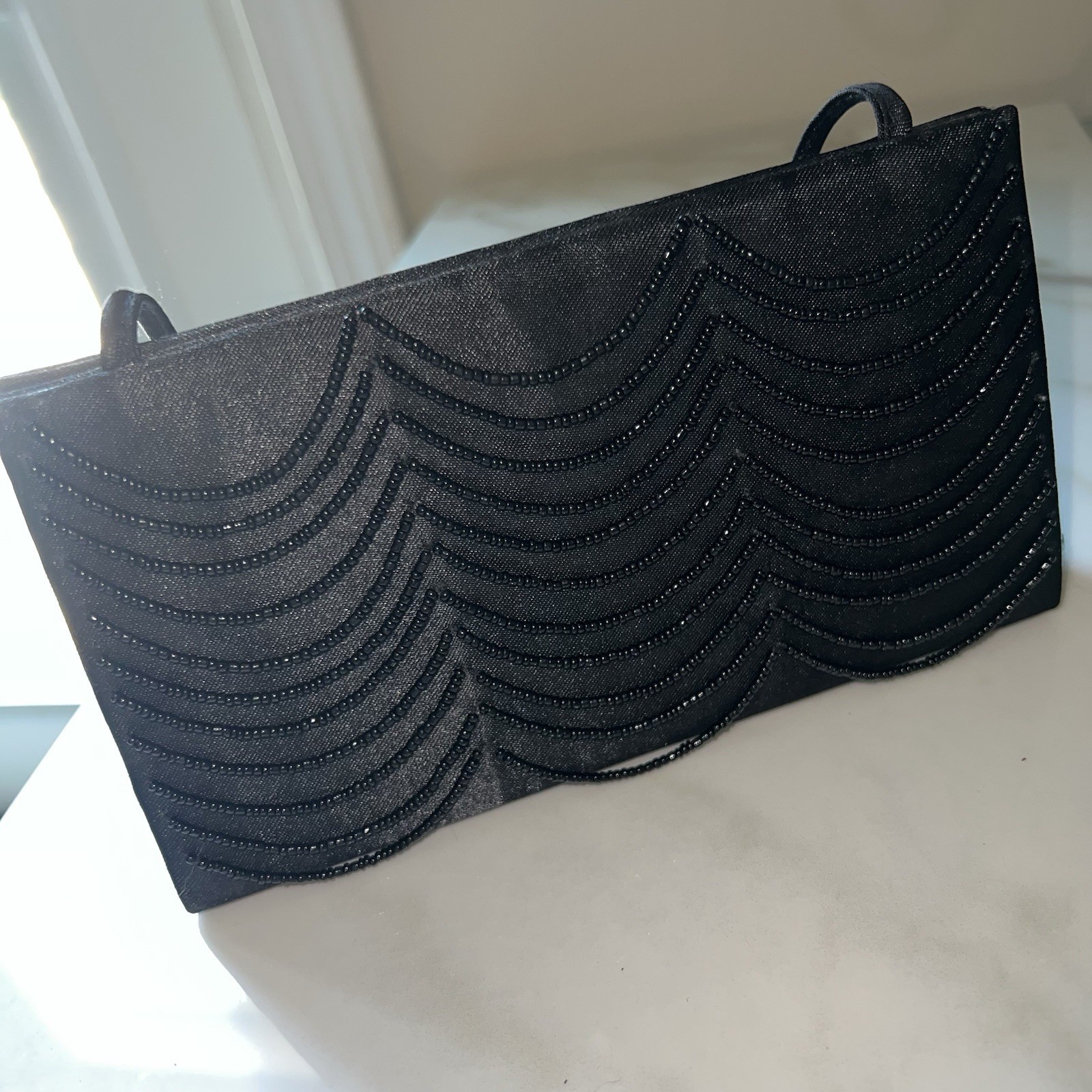 NEW Victorias Secret Black Mini Handbag Purse Beaded Evening Party Holiday