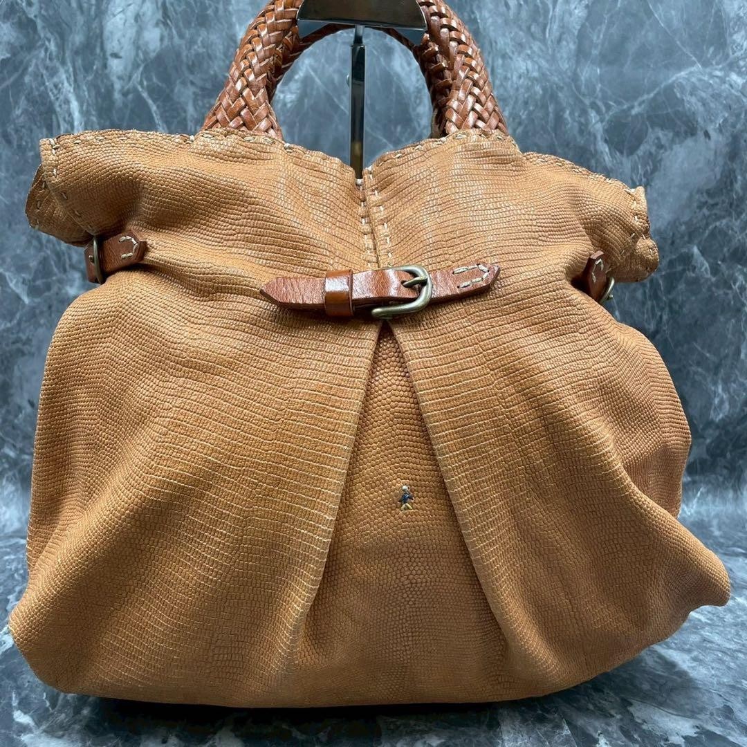 Henry Cuir M781 2Way Tote Bag Monogram Leather Large Used Authentic