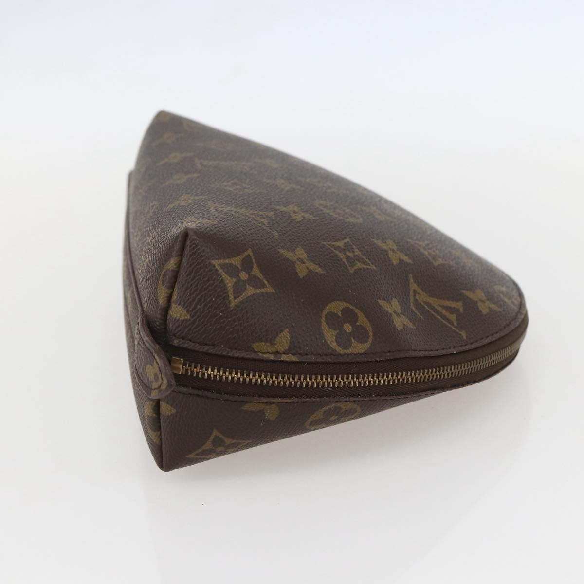 LOUIS VUITTON Monogram Trousse Demi Ronde Cosmetic Pouch M47520 LV Auth ka1052