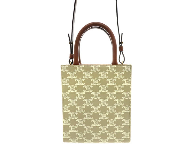 CELINE Triomphe Vertical Cabas Mini 2WAY Bag 194372 Shoulder Bag 1943 #DB531