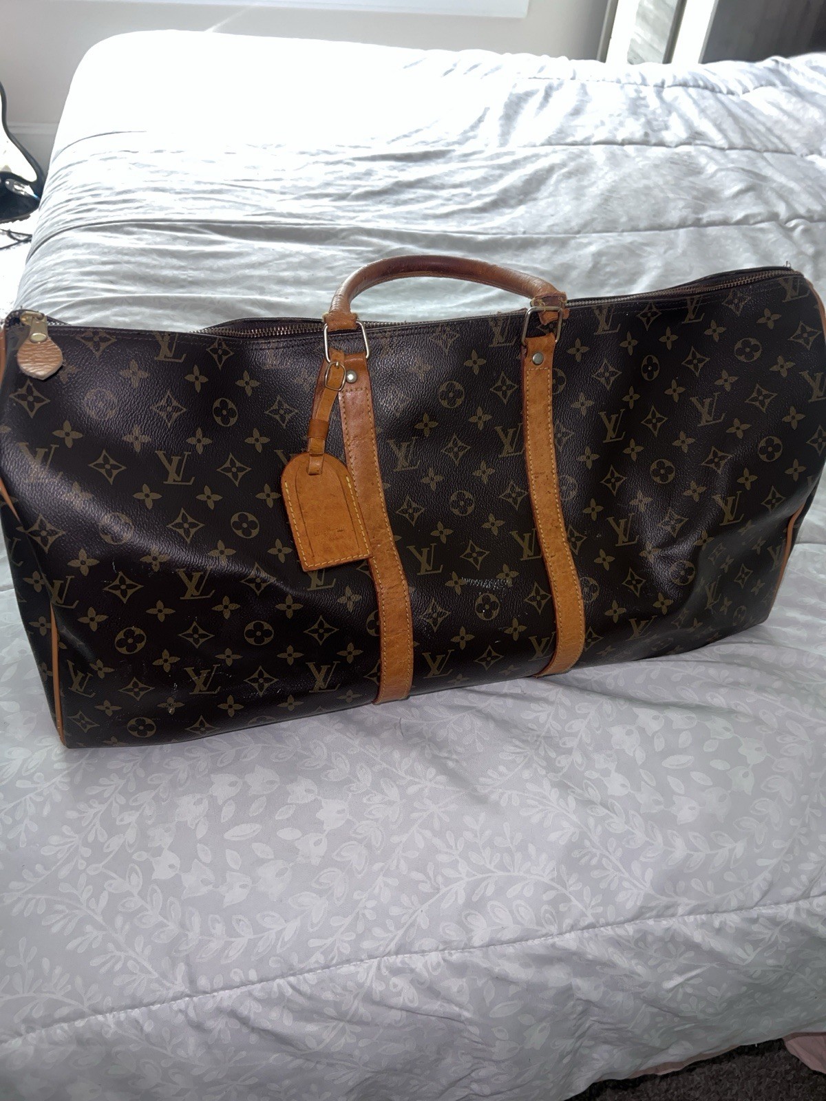 Vintage Louis Vuitton Monogram Keepall Duffel Bag – With Luggage Tag