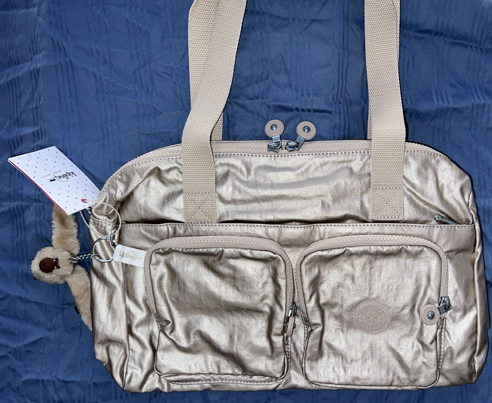 Kipling Women’s Cool Defea Metallic Shoulder Bag Adjustable Strap NWT