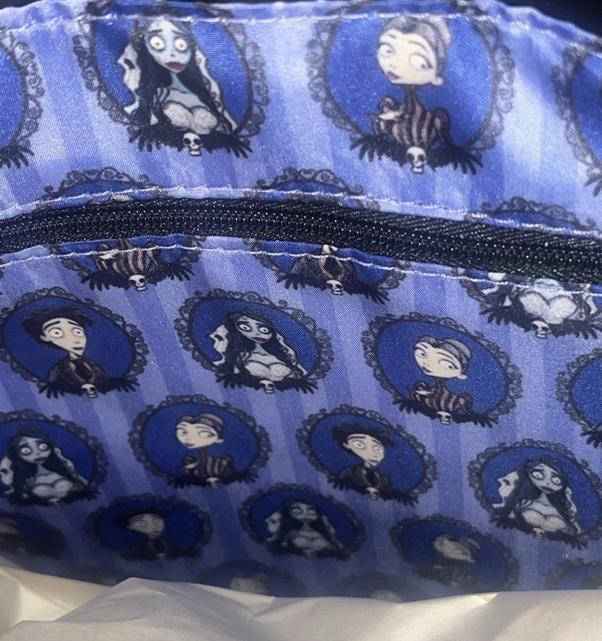 Loungefly Tim Burton Corpse Bride Victor & Emily Frame Large Tote Bag Skull NWT