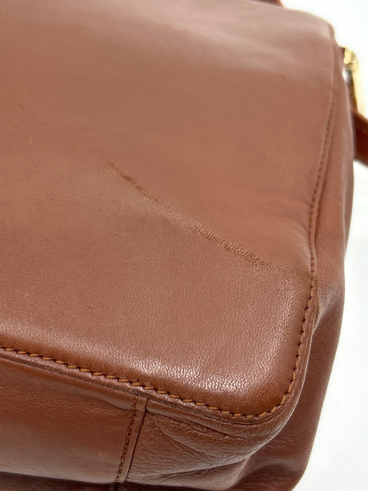LOEWE Brown Women Vintage Anagram Lambskin Buttery Soft Leather Satchel Tote