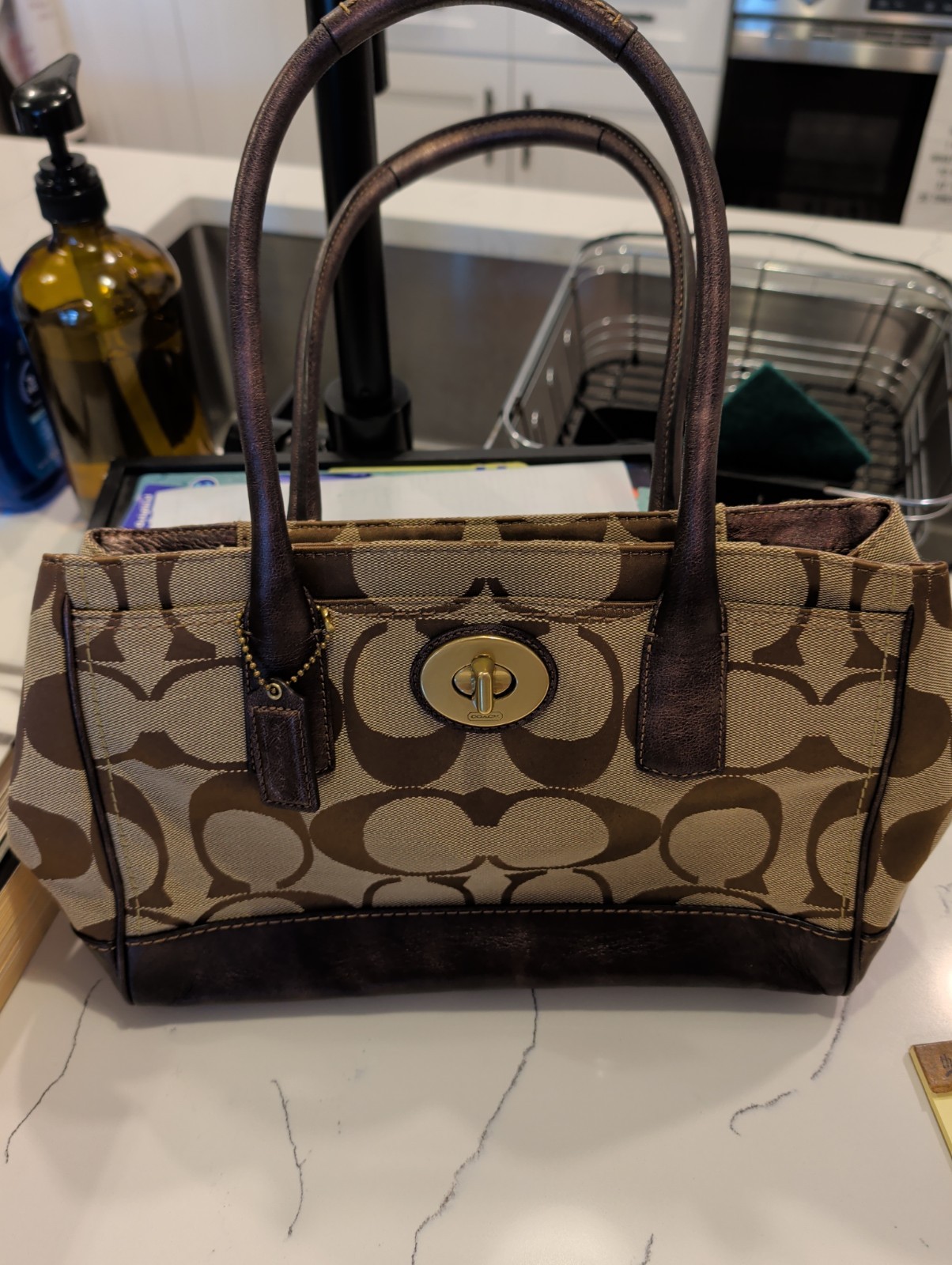 Coach 11557 Hampton Madeline Signature Satchel Handbag MSRP $328