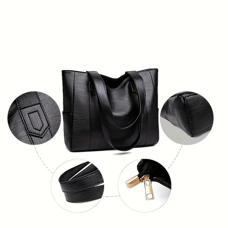 Women Extra Large Casual Soft Leather Handbag Shoulder Shopper Bag Tote