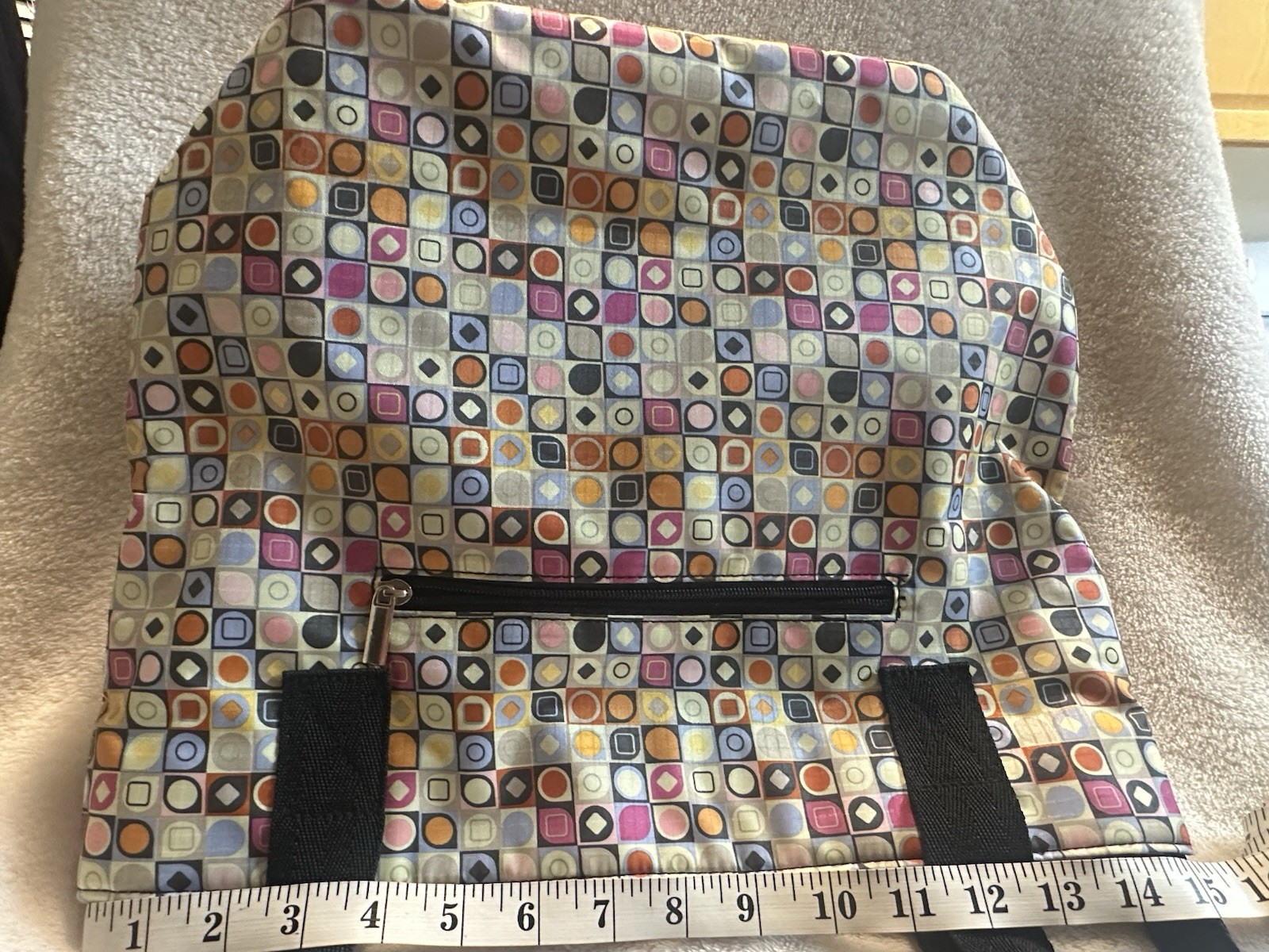 Braciano Tote Bag (Small Circle Colorful) Lightweight Shoulder Travel w/ Pockets
