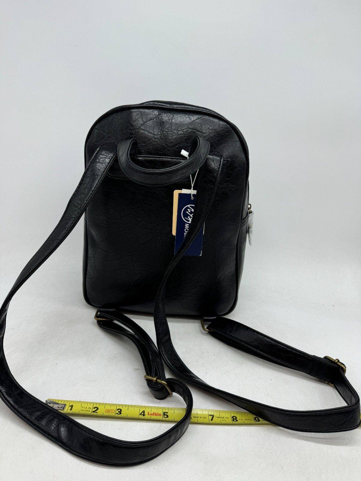 White Mountain Faux Leather Backpack Snap Pockets Adjustable Straps Bag