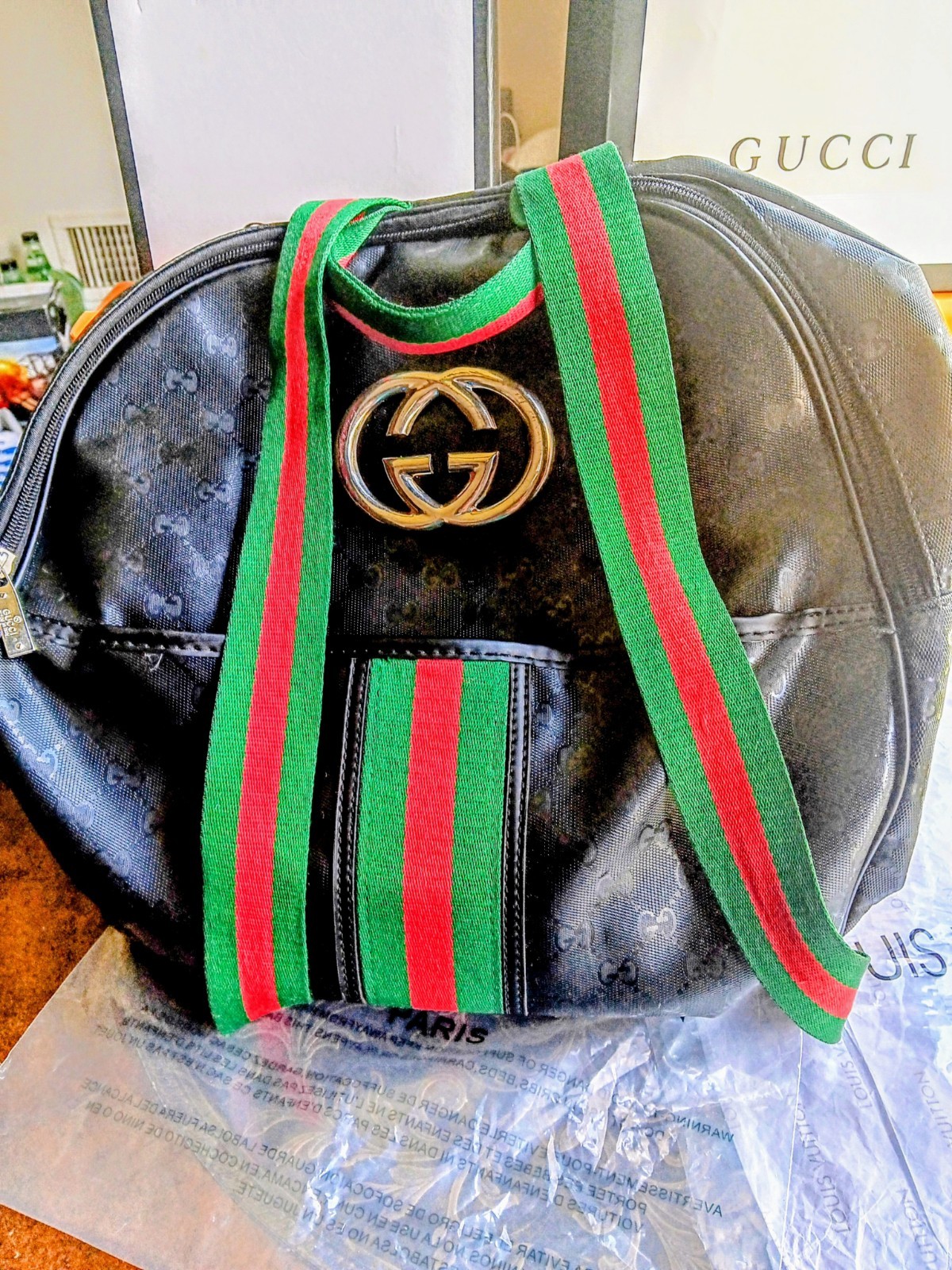 Gucci GG Large Backpack 🎒 Green/Red Web Stripes
