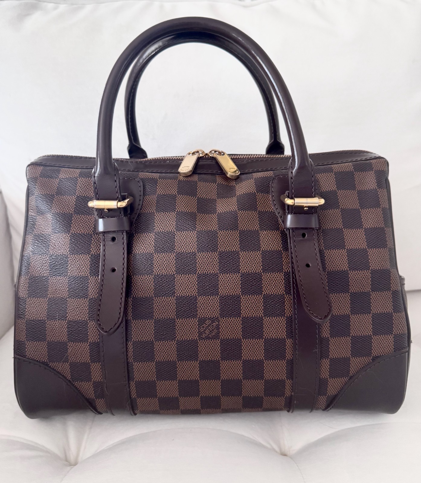 AUTHENTIC LOUIS VUITTON Berkeley Damier Ebene Satchel Bag-EXCELLENT Condition