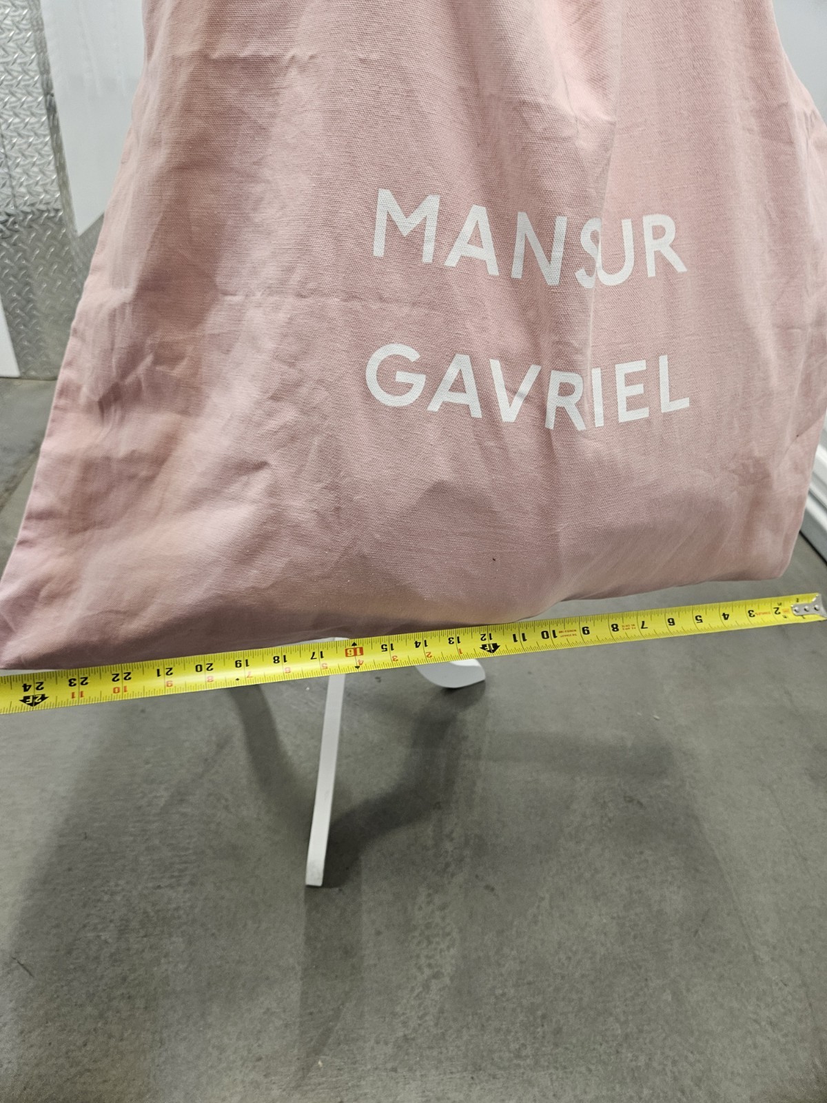 Mansur Gavriel Canvas Tote Bag Pink 100% Cotton Lightweight Shopping 28×21 XL