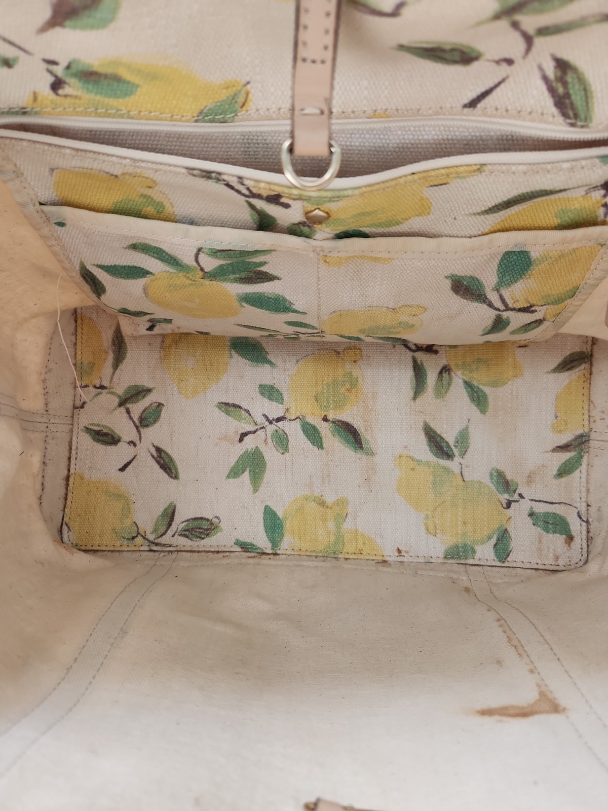 KATE SPADE Lemon Painterly Capri Espadrille Francis Large Tote Bag RARE