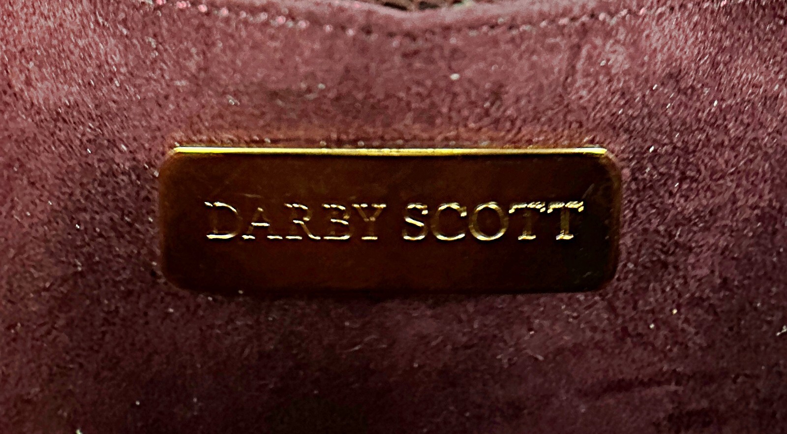 DARBY SCOTT Garnet Handles Mini Jeweled Necklace Handbag Wine Red Lizard Leather