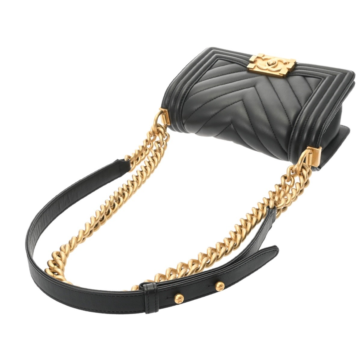 CHANEL ChainShoulder 7.9″ A67085 Boy Chanel/V Stitch lambskin black Women Sh…