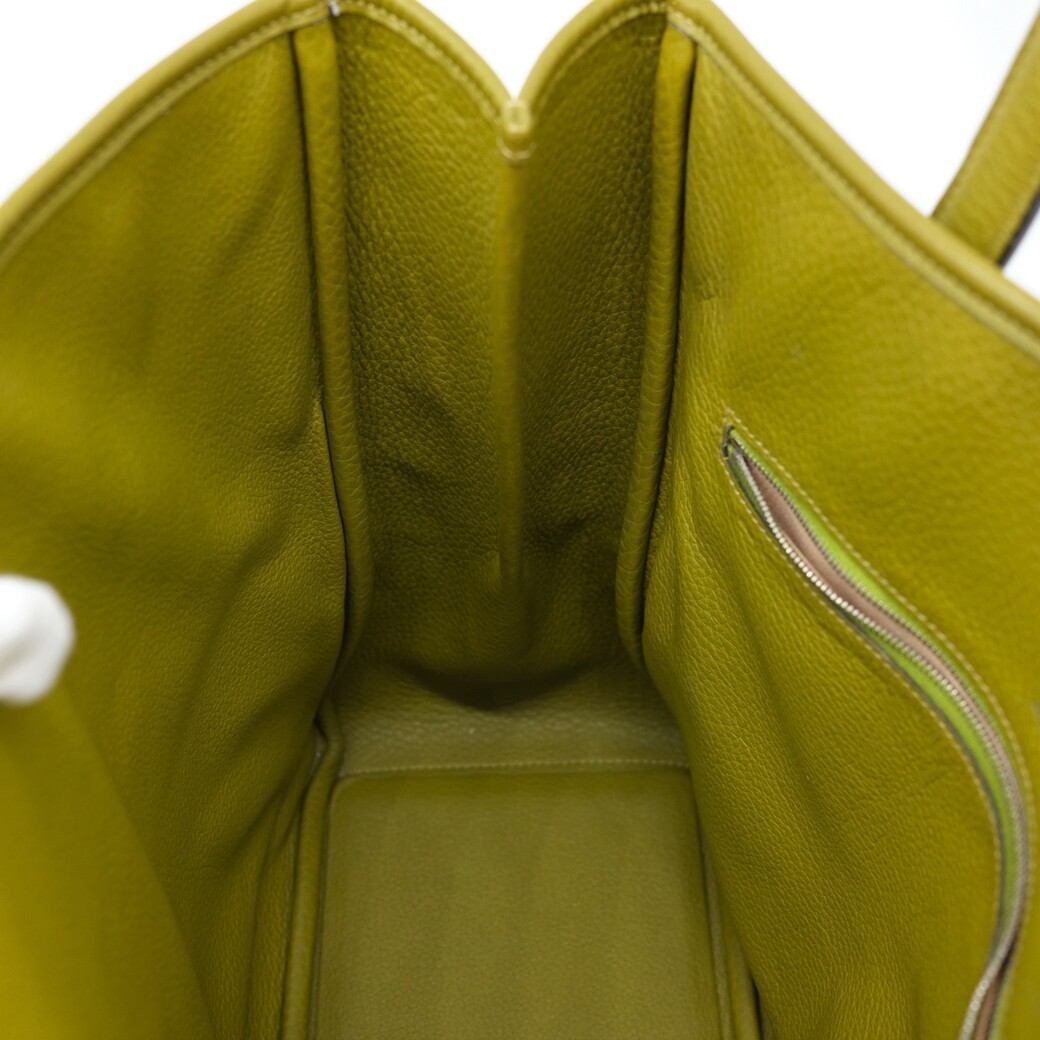 Hermes Victoria Cabas 32 Tote Shoulder Bag Taurillon Clemence Anise Green