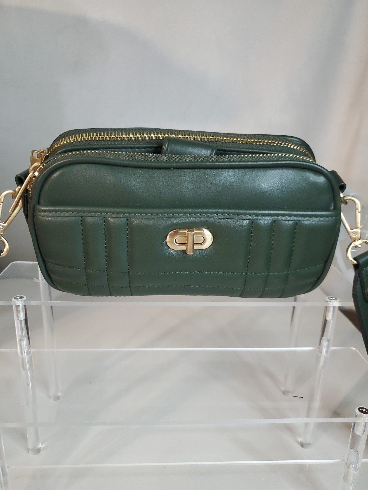 NWOT Authentic TIME AND TRU Olive Green Faux Leather Cross Body Bag