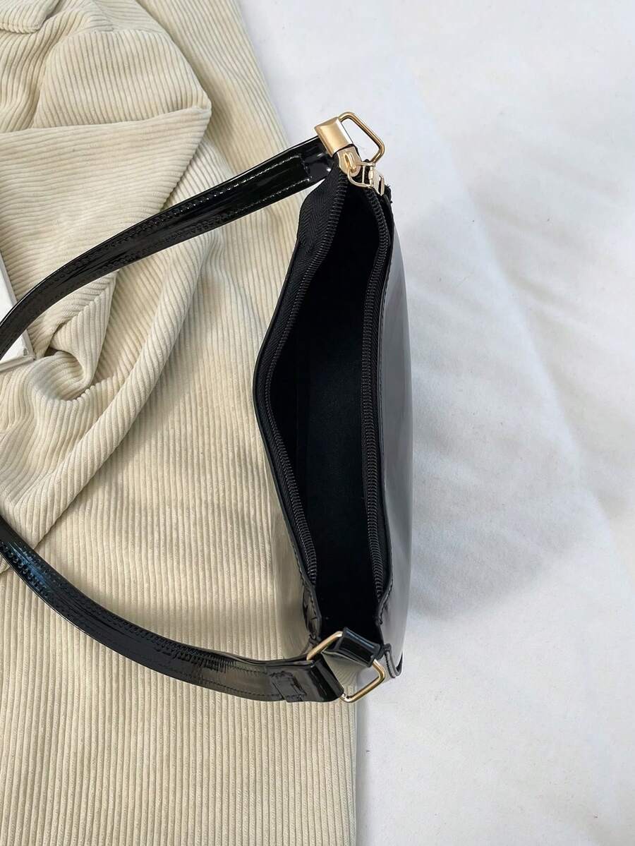 Star Cutout Baguette Bag Small PU Leather Shoulder Purse Women Casual Chain