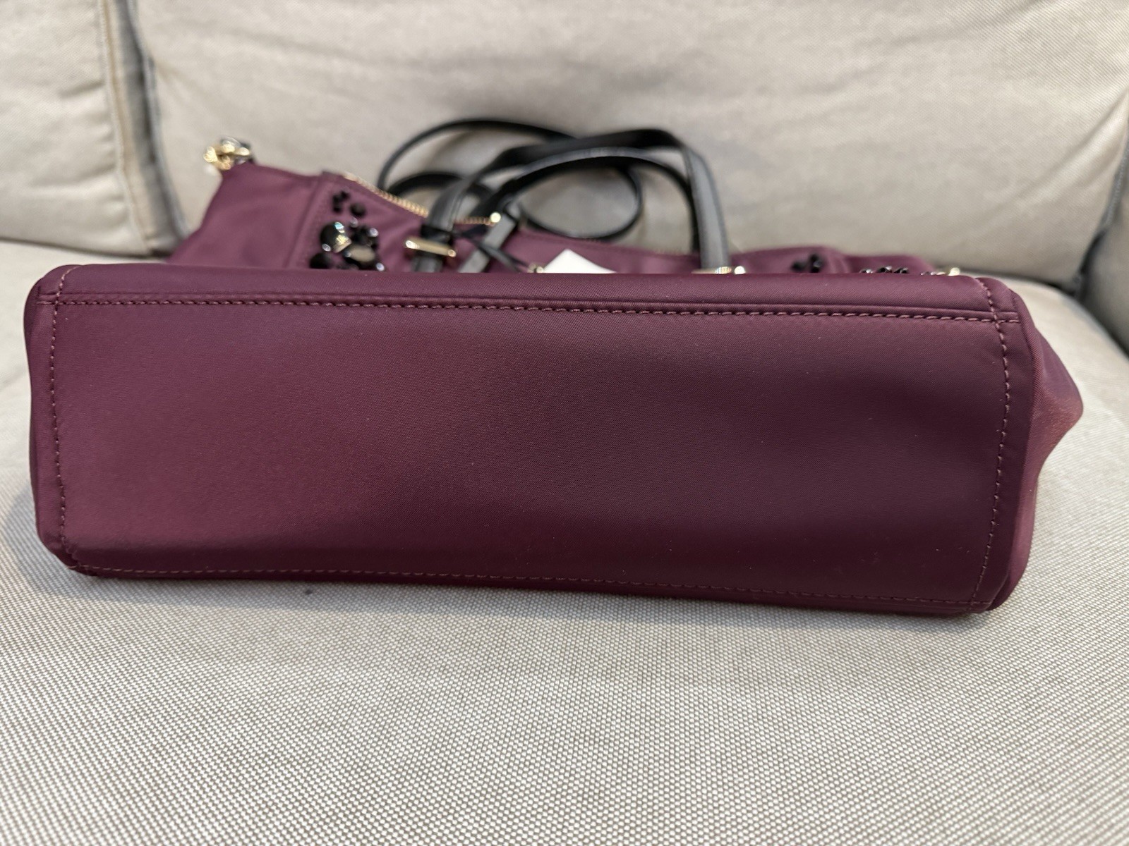Kate Spade – Wilson Road Embellished Alyse Deep Plum Handbag Purse WKRU5391