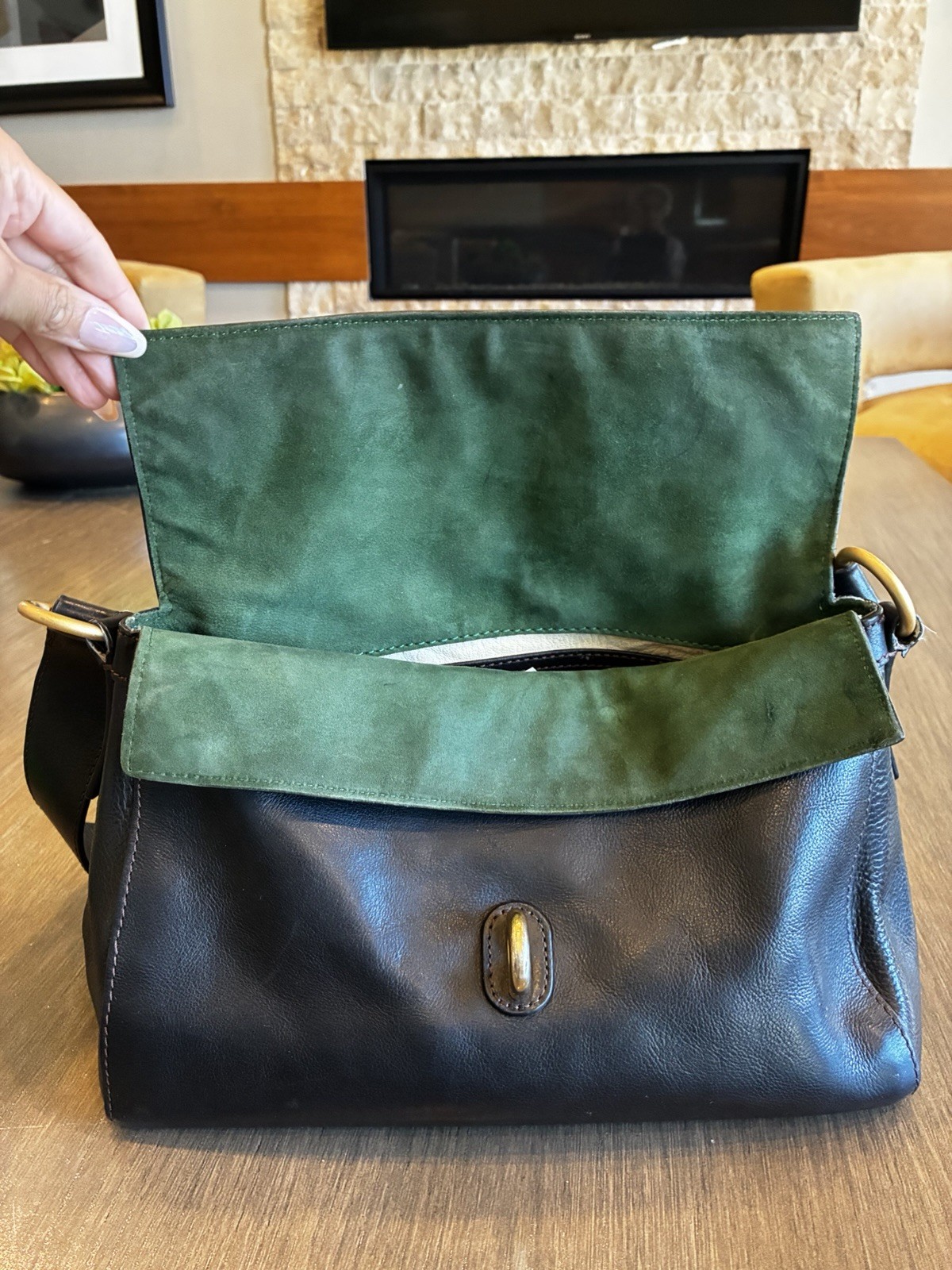 Dooney & Bourke Florentine Libby Hobo Black Leather Logo Lock Shoulder Bag