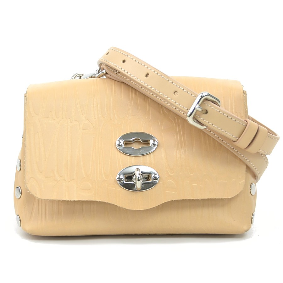 Auth ZANELLATO Shoulder Bag Beige Leather/Silvertone – h31319g