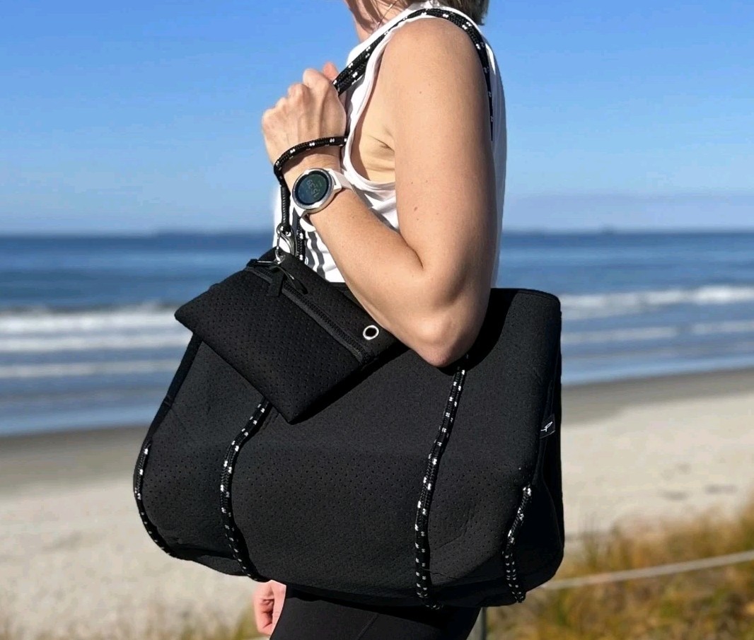 Pole Tribe Large Neoprene Tote Bag Lightweight in Dark Gray Excellent