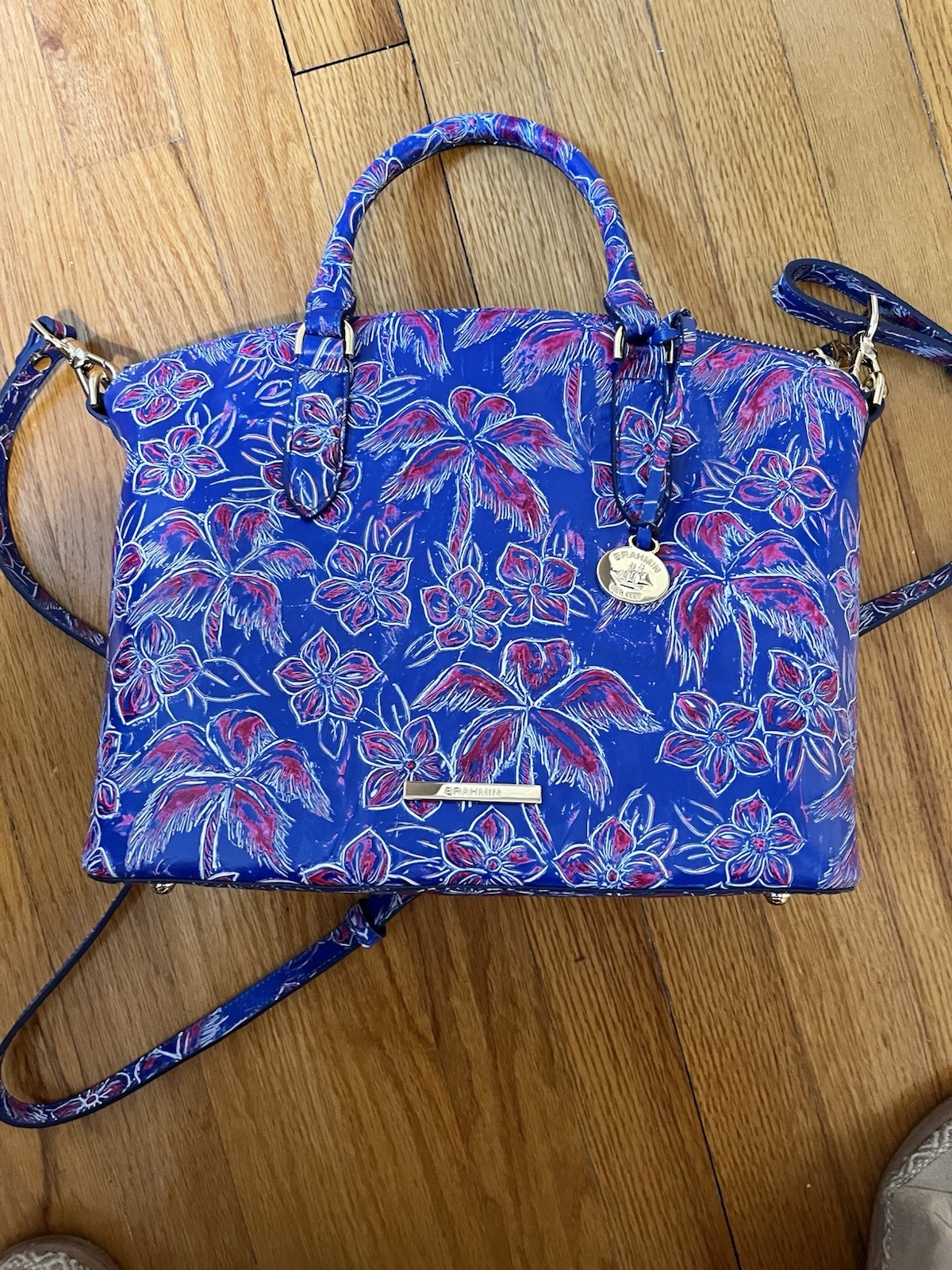 Brahmin Duxbury Leather Cross-body Double Handle Satchel – Original price $385