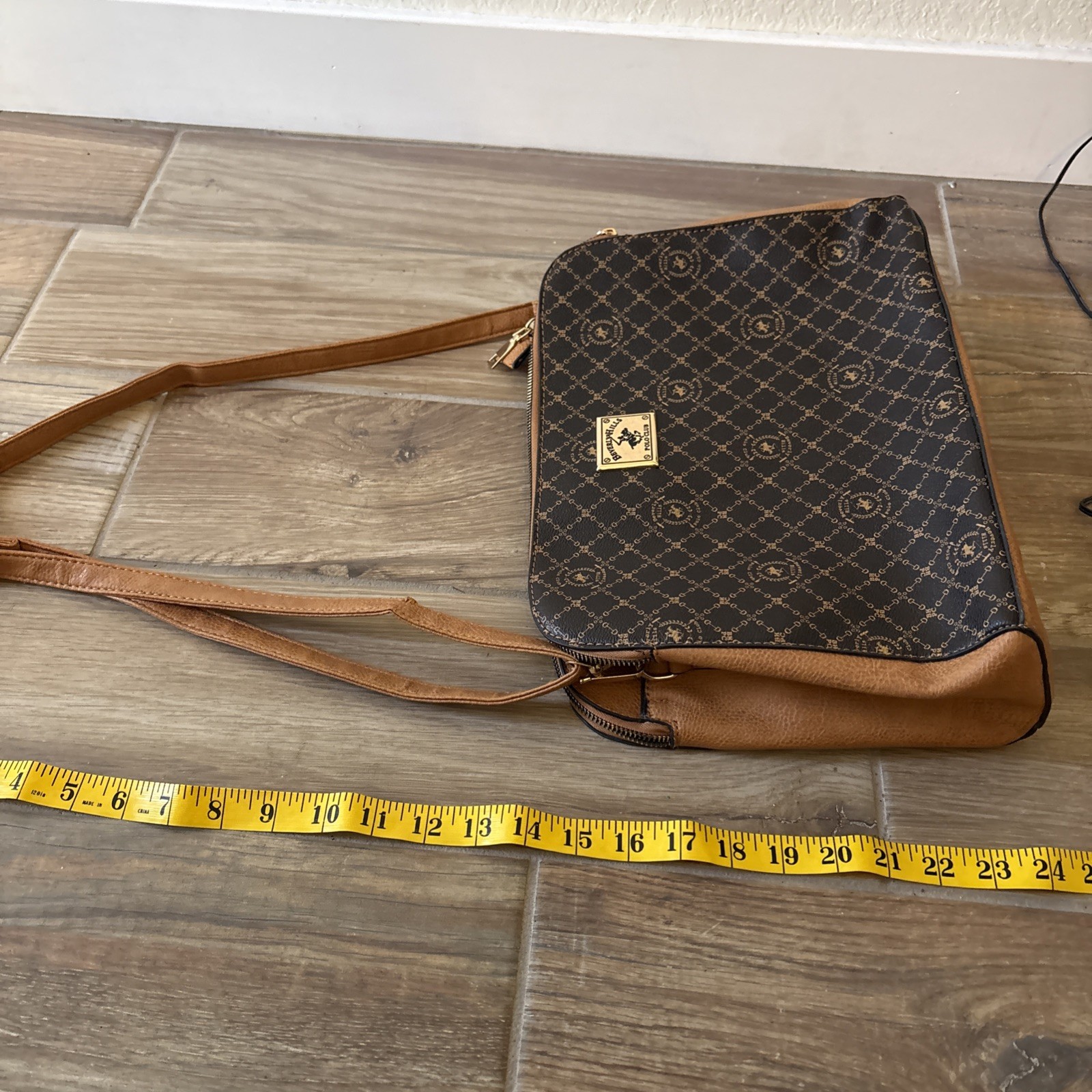Beverly Hills polo club LARGE purse Browns Horse Player NWOT